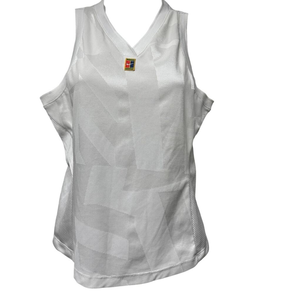 Nike Dri Fit Slam Court Women’s Tank Top Size Medium Tennis White Racerback